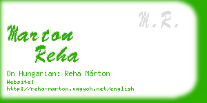 marton reha business card
