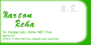 marton reha business card